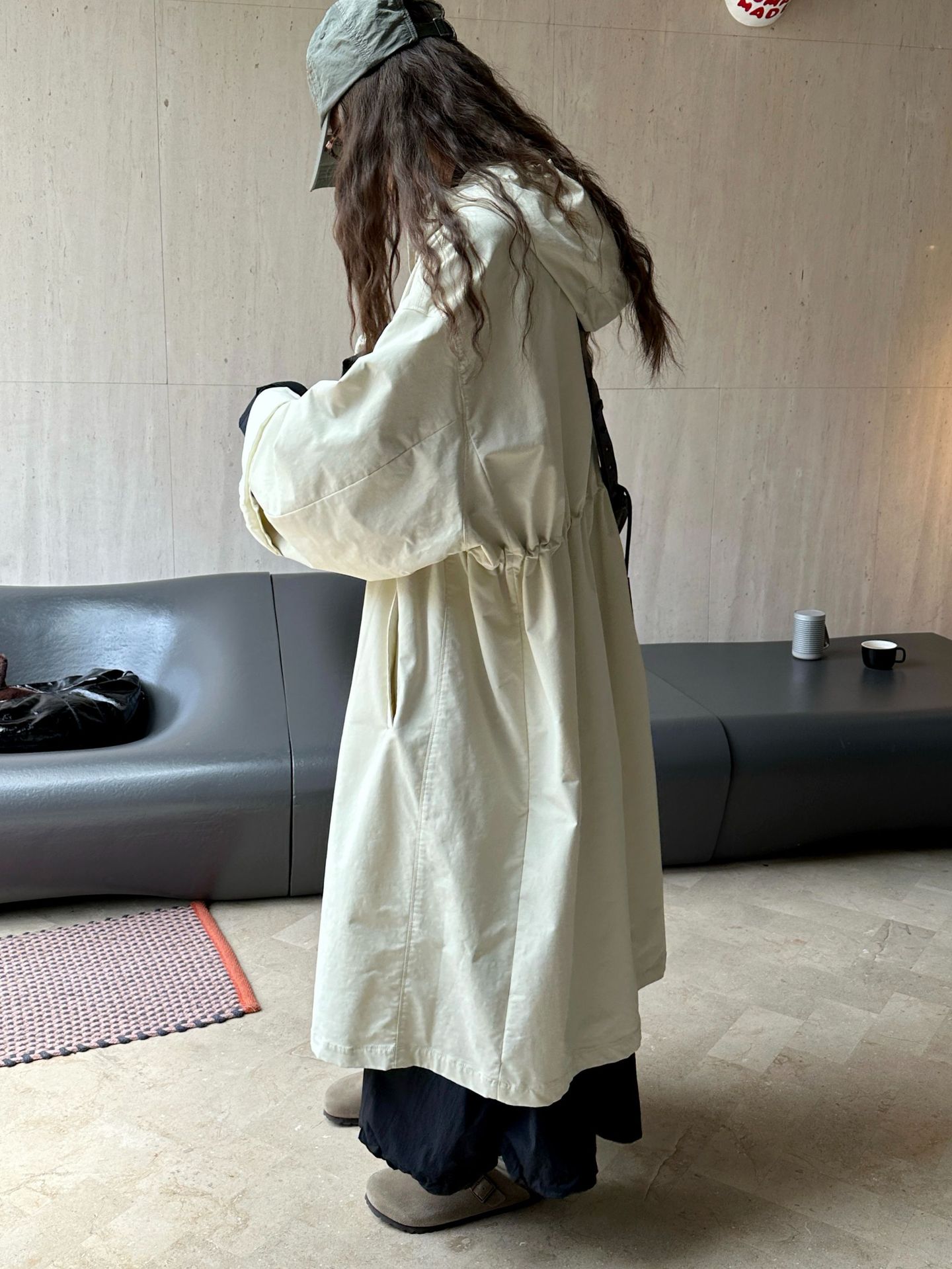 The new autumn Japanese-style outdoor street casual hooded silhouette windbreaker is a slimming and windproof long coat for women pic 35