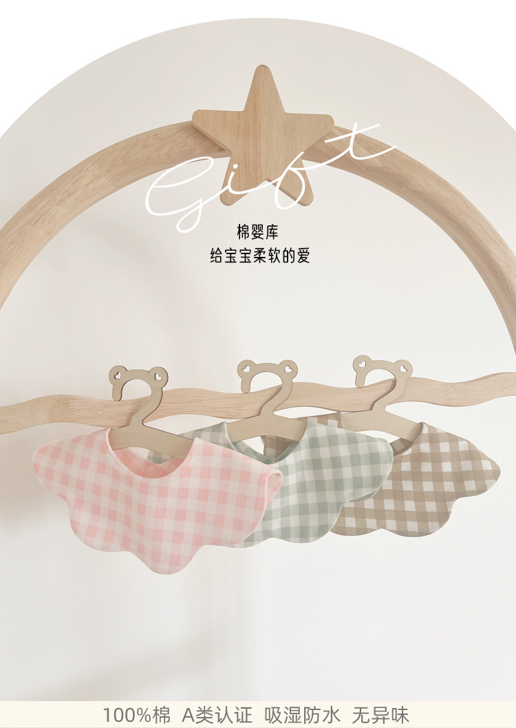 新款韩版男女婴儿围嘴花瓣旋转宝宝口水巾纯棉围兜A类 母婴批发详情5