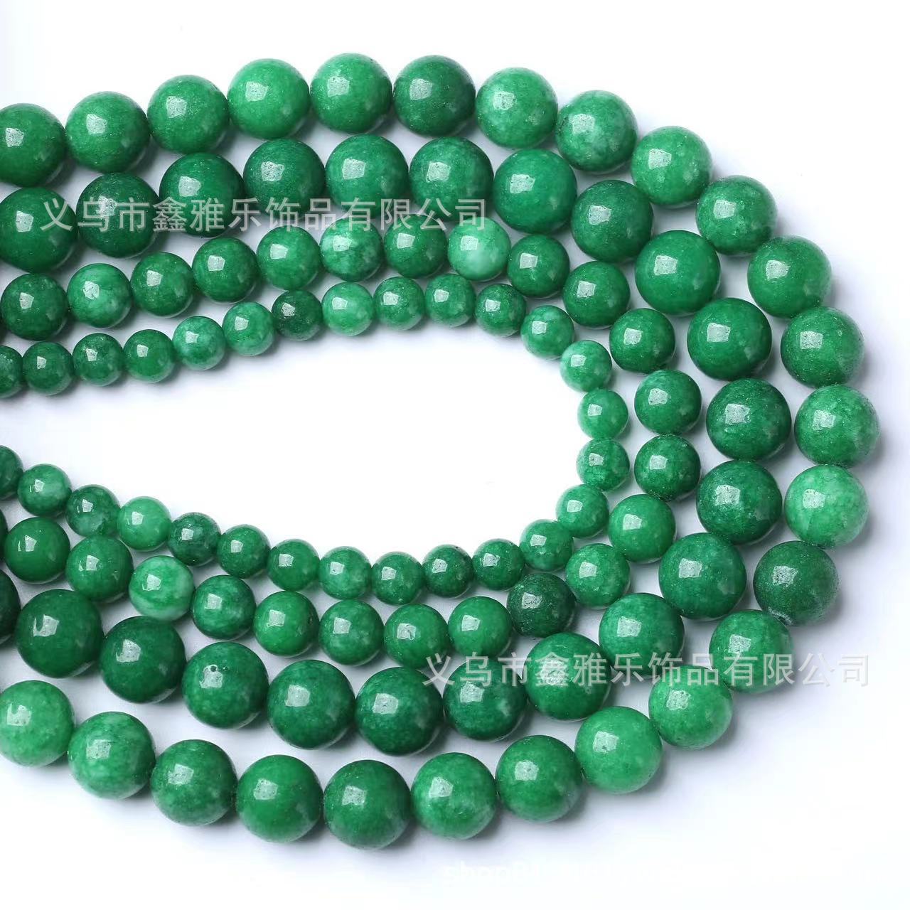 厂家直销干青玉圆珠墨绿玉散珠碧玉手链手工diy饰品配件珠子批发详情6