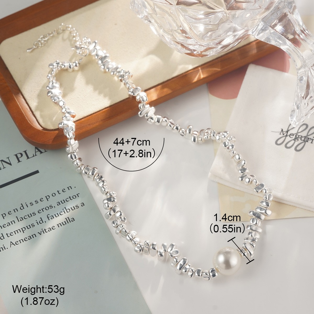 Summer fresh and delicate silver necklace, summer niche and versatile high-end collarbone chain, simple and individual beaded wholesale pic 19