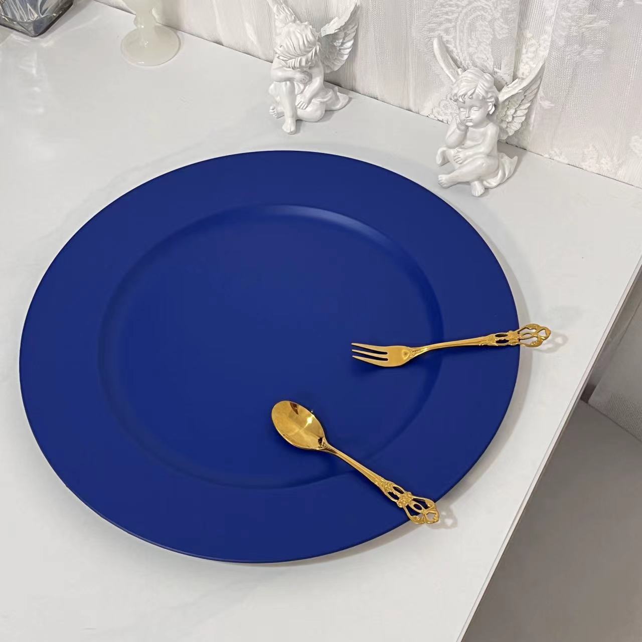 外贸透明婚礼酒店派对喷漆工艺装饰塑料深果盘金闪闪大果盘圆形详情3