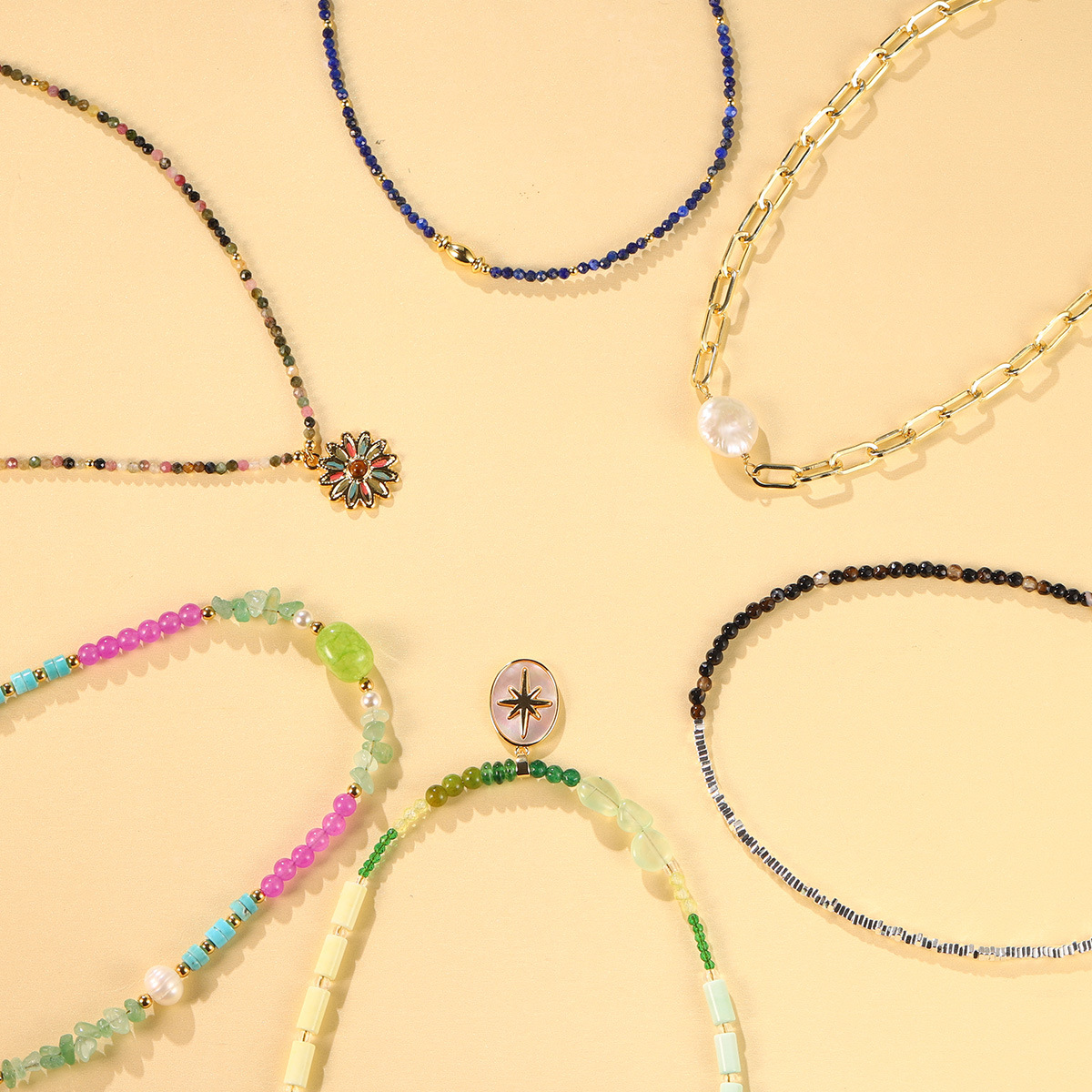 新款ins小众设计多彩串珠高级感简约项链天然珍珠时尚多巴胺颈链详情21