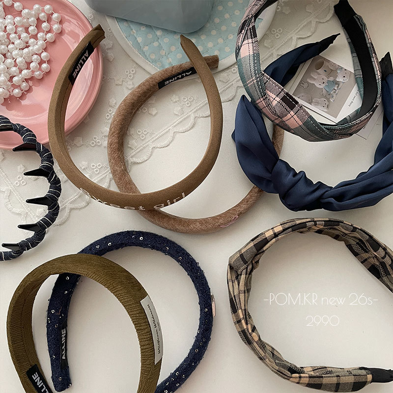 Korean satin style high head headband for women, simple letter style, versatile for autumn and winter, sweet hair accessory for girls, headwear pic 2