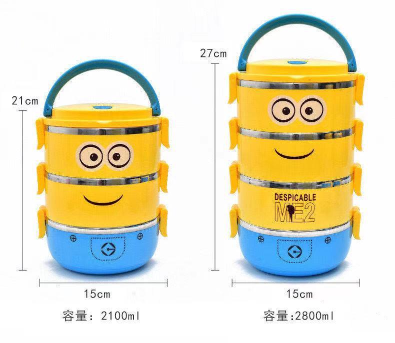 不锈钢卡通保温饭盒可爱带盖便携便当盒儿童学生成人分格多层餐盒详情8