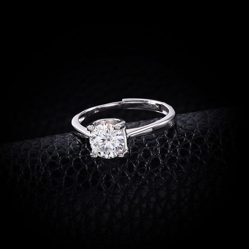 Zhuoheng Select 925 pure silver Moissanite ring wholesale, half of the market, rising steadily, open ring one carat pic 18