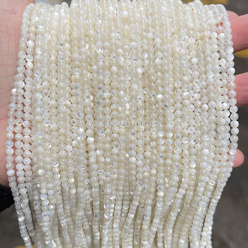 Jingde Jewelry offers natural white butterfly shell round beads, small beads, and white pearl shell loose beads for diy jewelry accessories wholesale pic 41