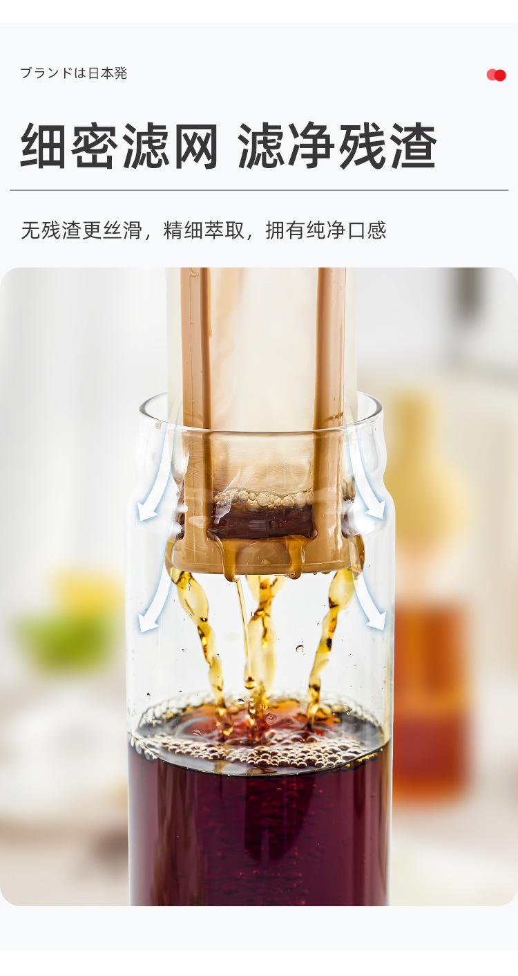 Coffee cold brew pot, high borosilicate glass, household cold brew bottle, cold-brewed fruit teapot, cold-quenched teapot, cold brew cup pic 4