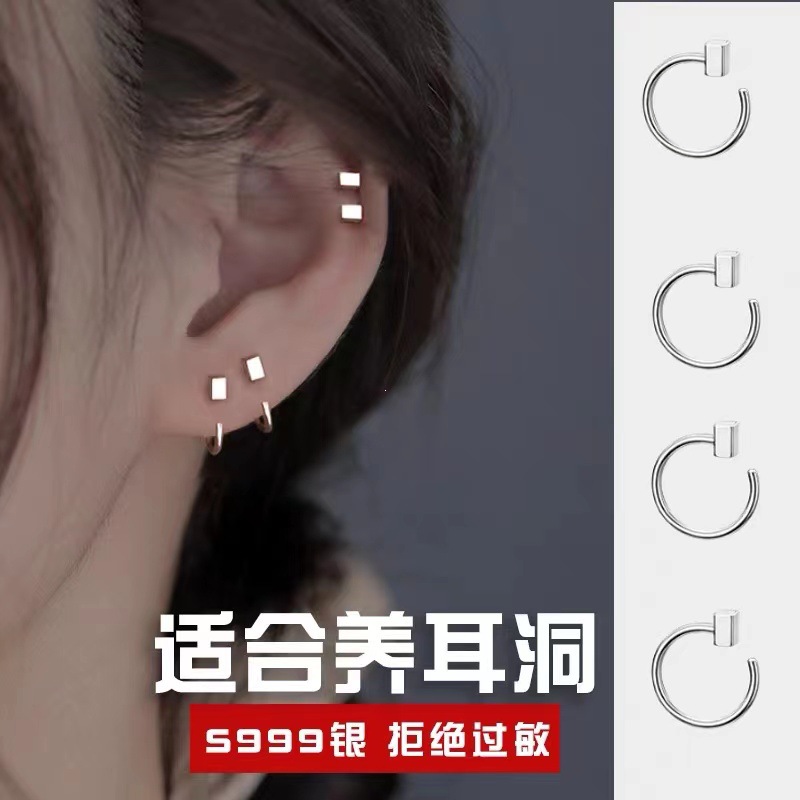 Сережки с серебристым цирконистым цирконидом s999, короткие, блестящие, блестящие сережки, высокочувствительные и высокочувствительные pic 5