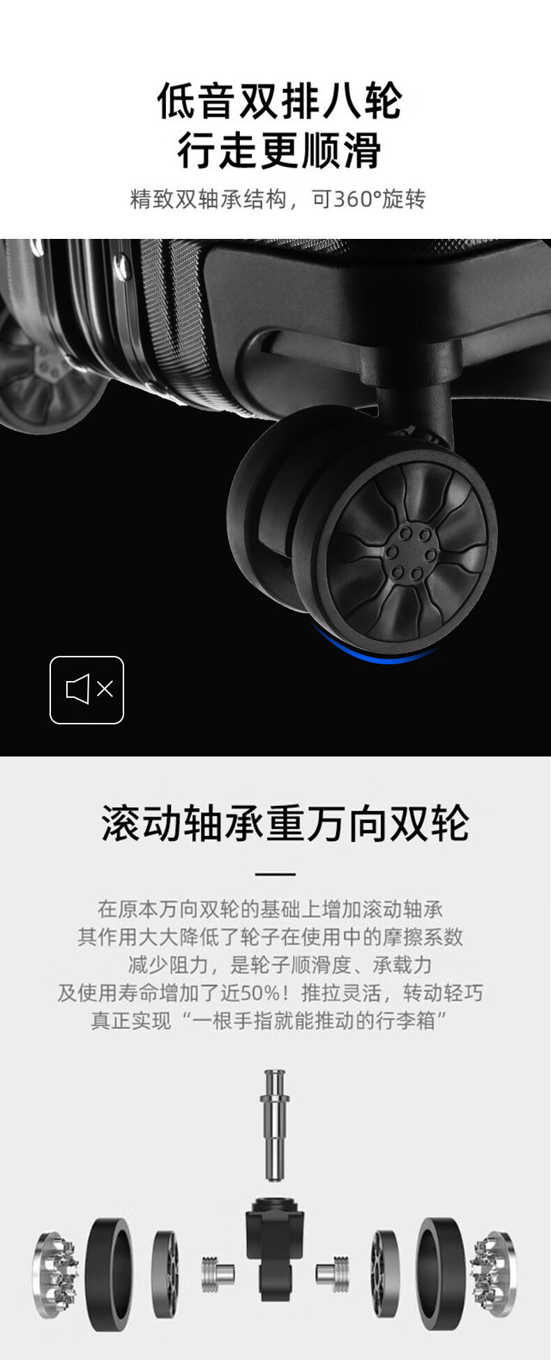 旅行箱铝框20拉杆箱万向轮24男女学生行李箱26密码箱子大容量29寸详情13