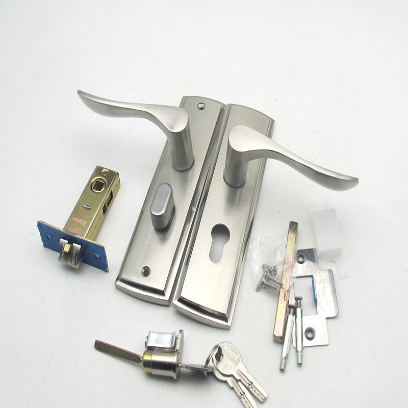 单舌锁铝合金带钥匙室内门锁卧室门锁 木门锁家用卧室门门锁140详情1