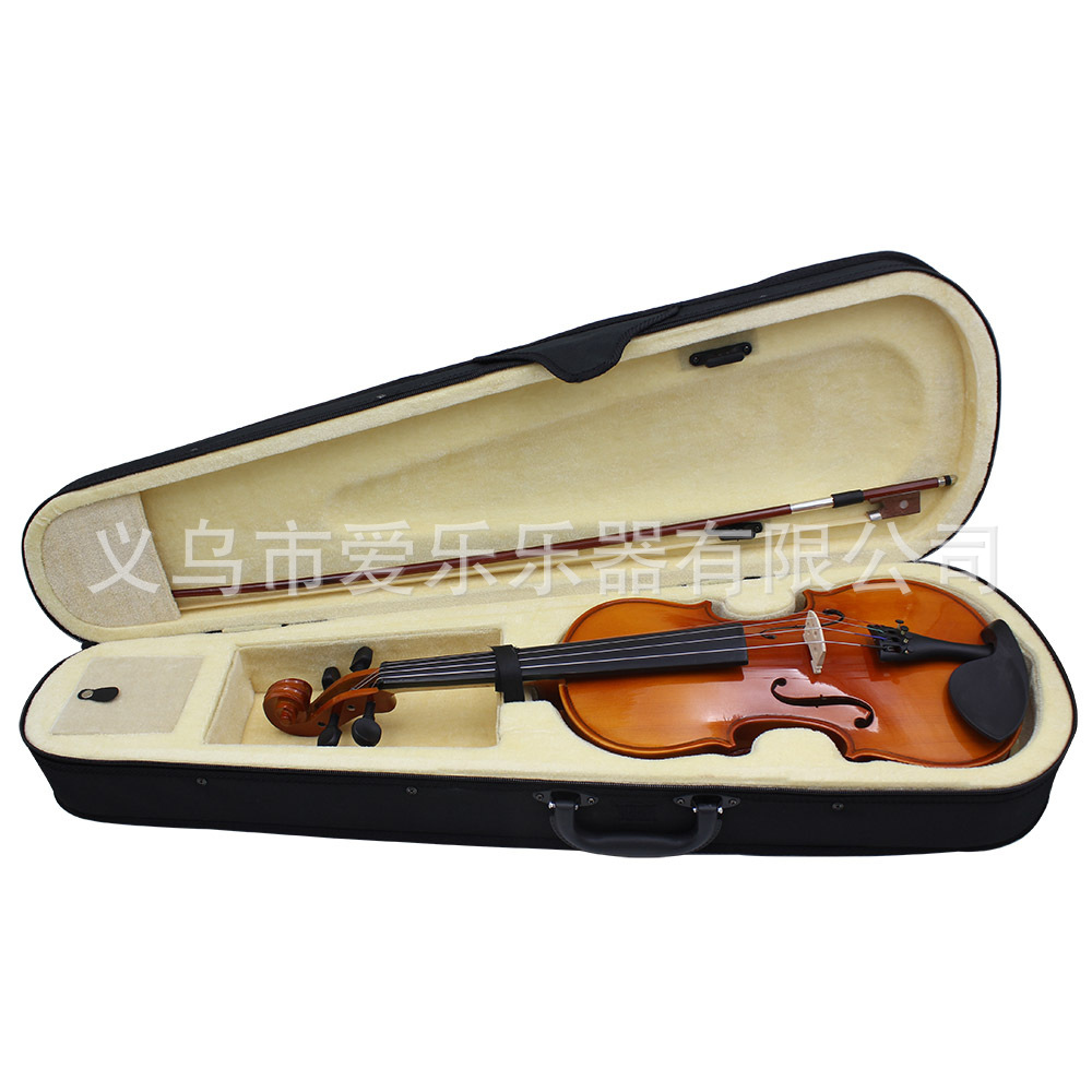 4/4 Solid wood violin natural color playing violin set for children, adults and beginners pic 4