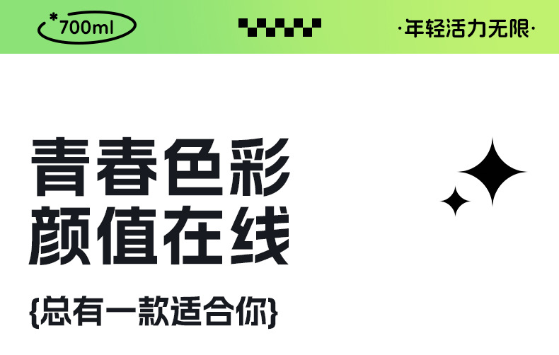 一键开盖水杯tritan一盖三饮户外大容量运动水杯健身男女骑行水壶详情20