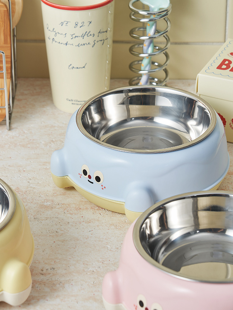 Factory pet bowl, stainless steel cat slanted neck guard drinking bowl, high-legged single bowl cat bowl, anti-slip and anti-tipping tableware pic 13