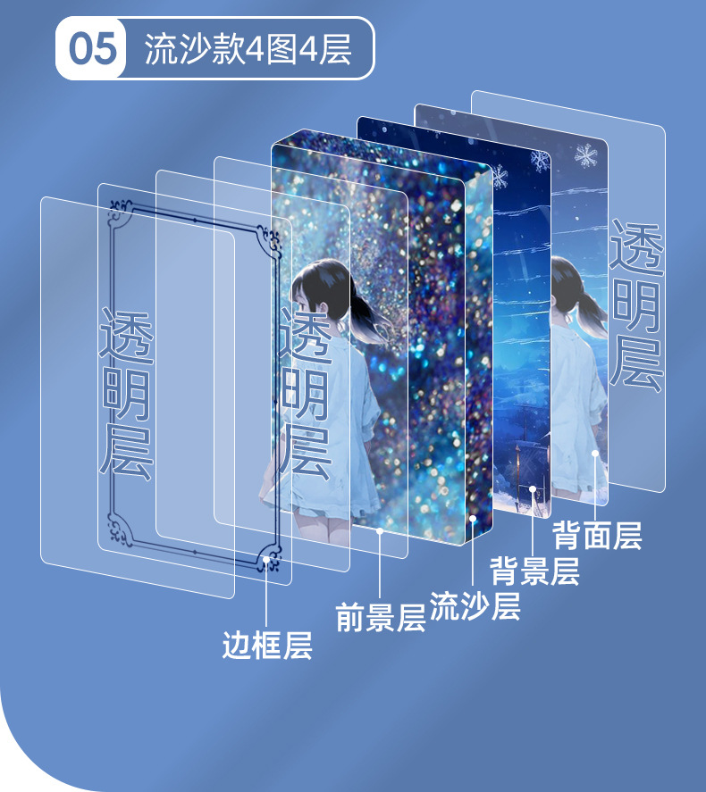亚克力冰箱贴定制卡通动漫亚克力流沙订做卡砖票根谷子流沙冰箱贴详情12