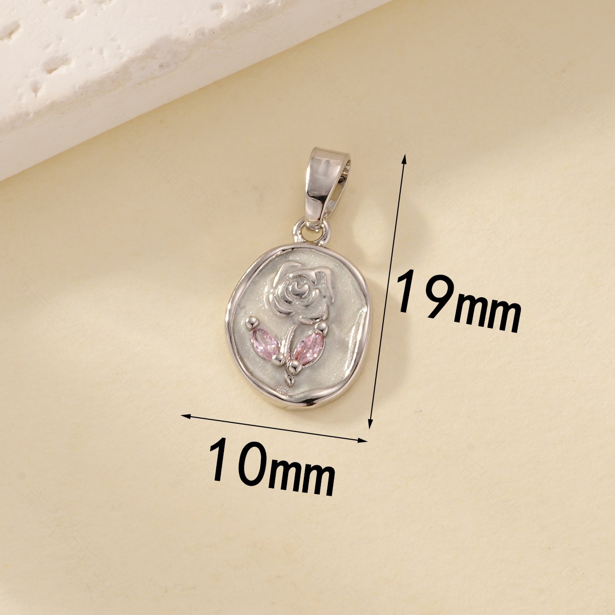 Oil-dripping rose pendant necklace clasp, copper-plated with real gold, high color retention and high-end feel, DIY jewelry necklace clasp pic 5