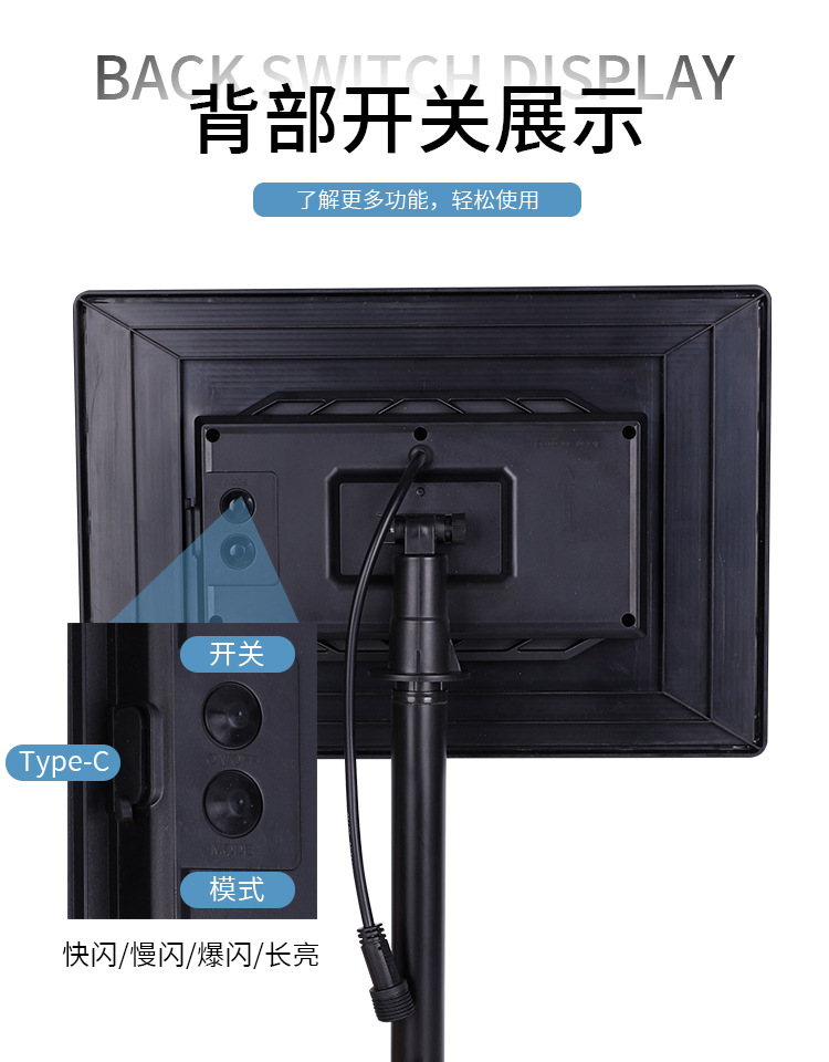 供应户外太阳能光控灯串电池板1.5W太阳能电池盒有线连接器塑料壳详情6