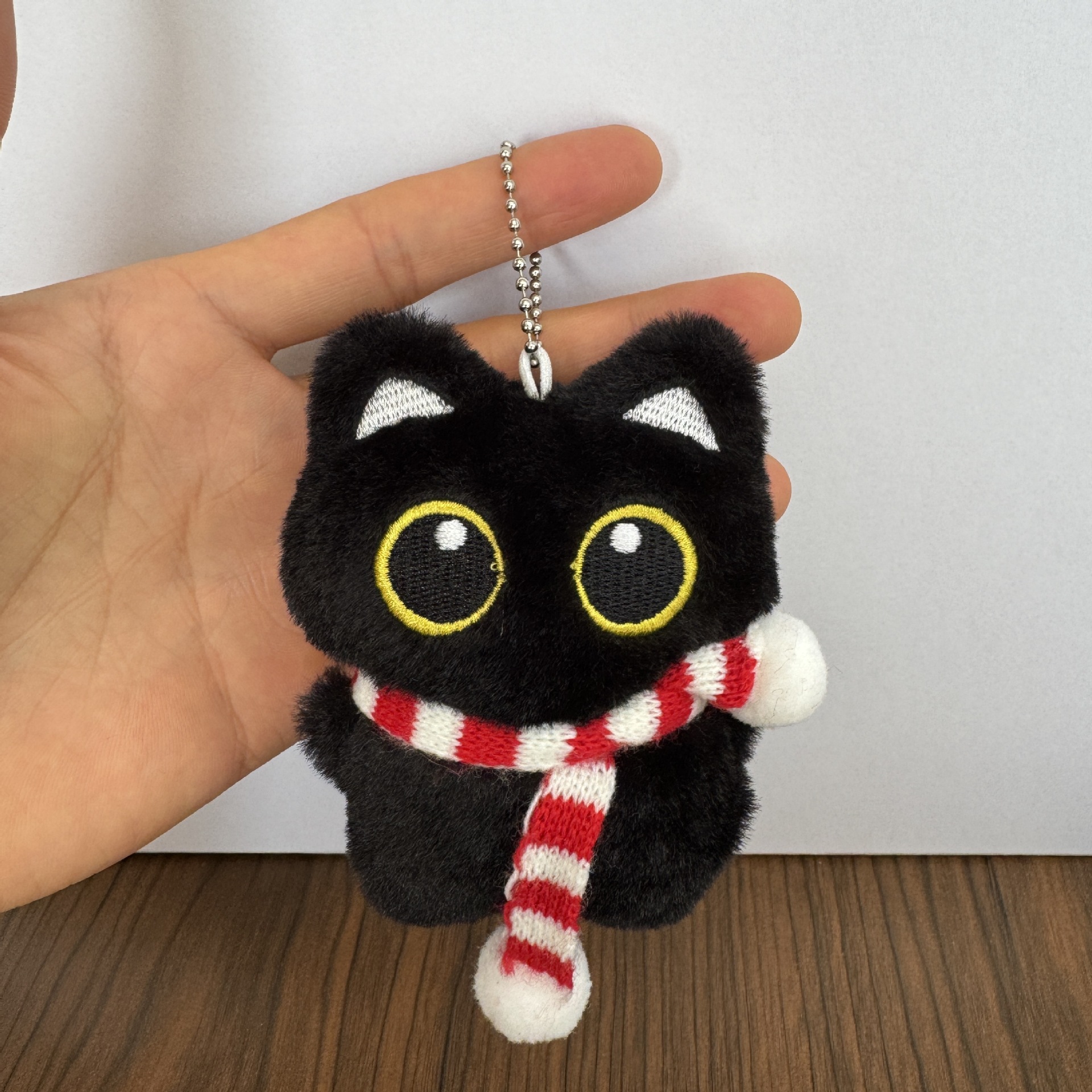Cartoon black cat doll plush toy pendant, little cat toy pendant, cute gift, squeaky squeaky bag accessory pic 9