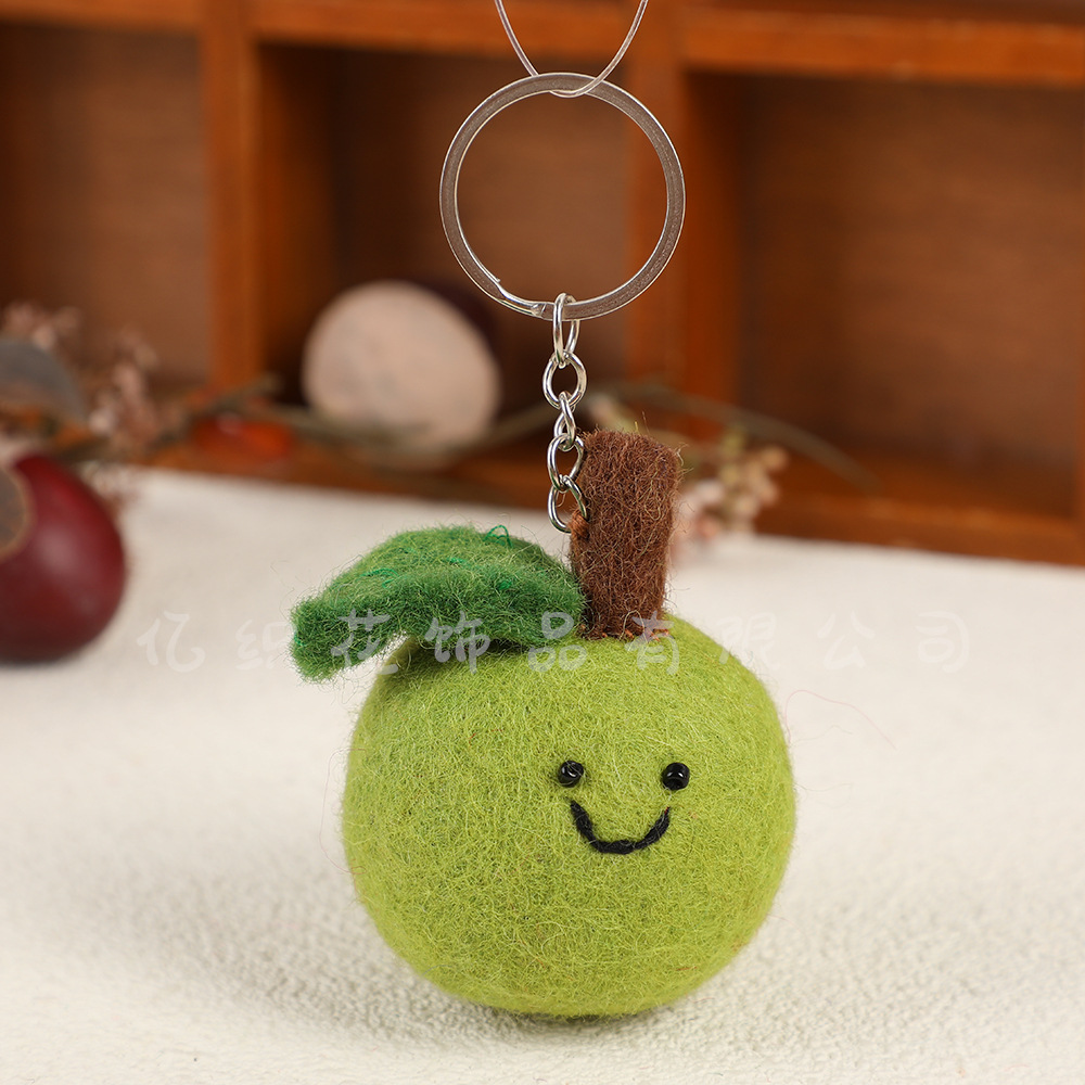 尼泊尔手工羊毛毡成品蔬菜水果面包挂饰萝卜钥匙包挂饰品挂件配饰详情28