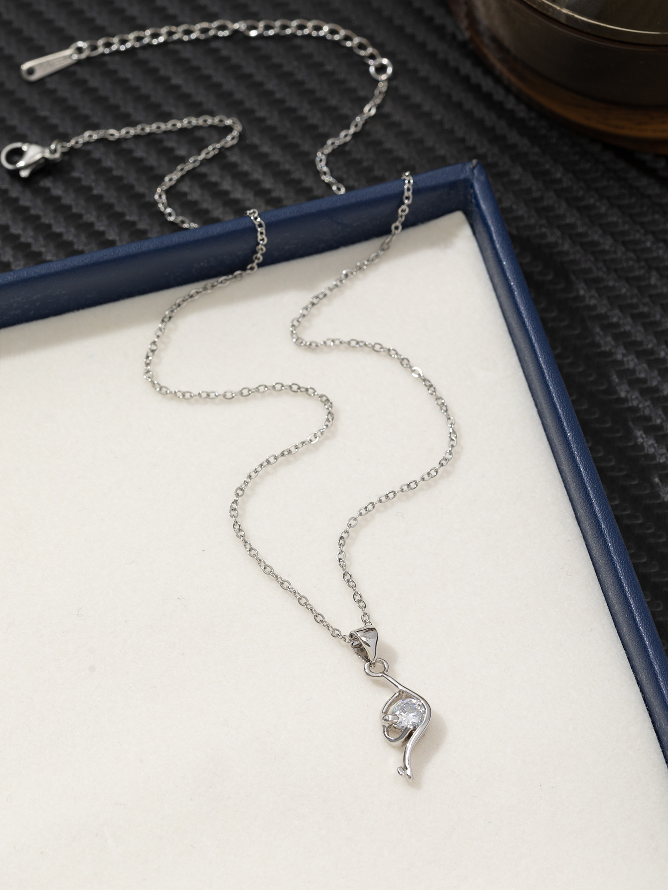 跨境合金锆石爱心花朵海豚简约百搭高级感吊坠项链锁骨链女批发潮详情31