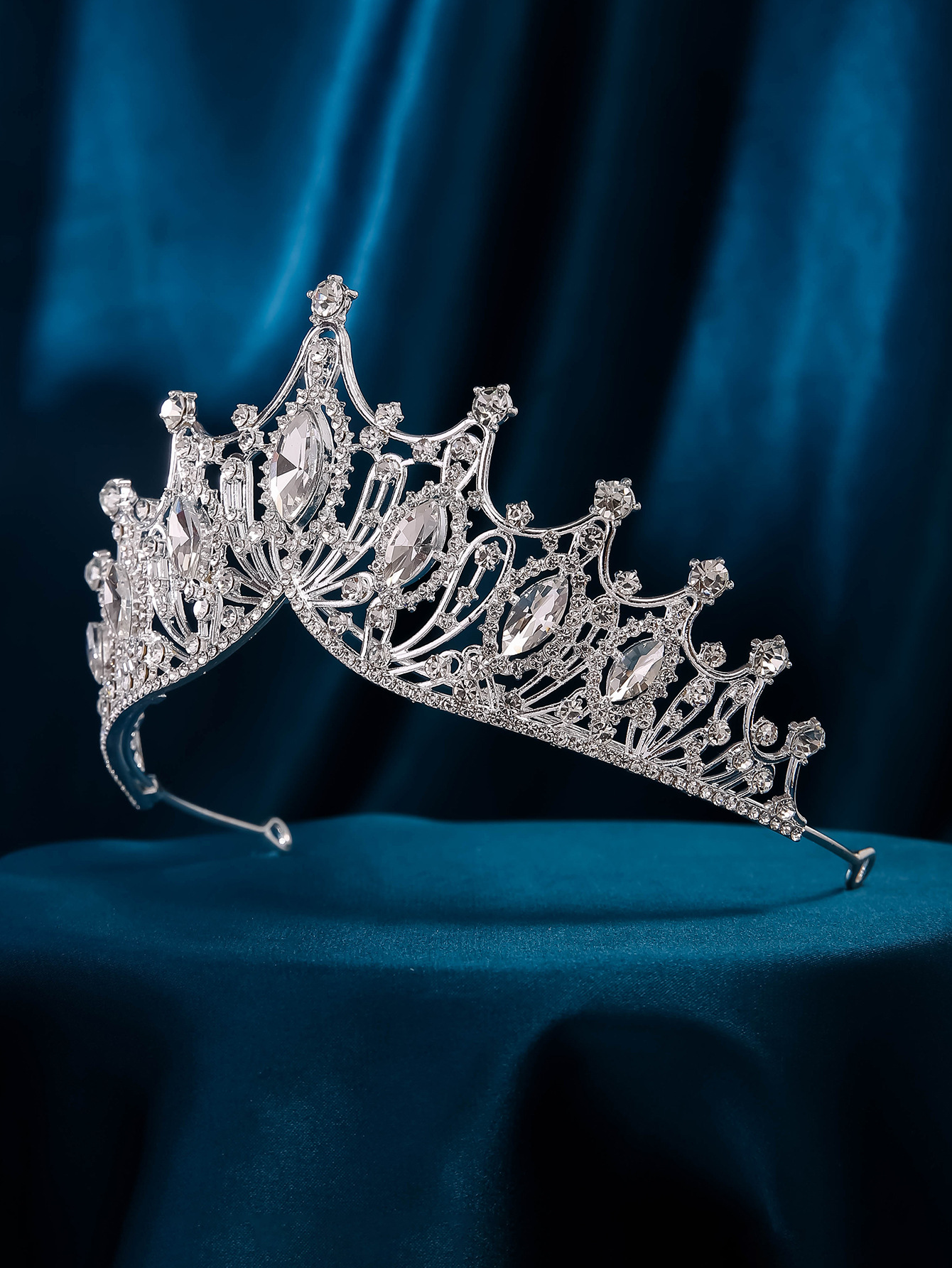 Nuevo estilo nupcial coronas coreanas blanco strass hecho a mano tocados vestidos de novia accesorios de fotografía vestidos de boda accesorios para el cabello pic 9