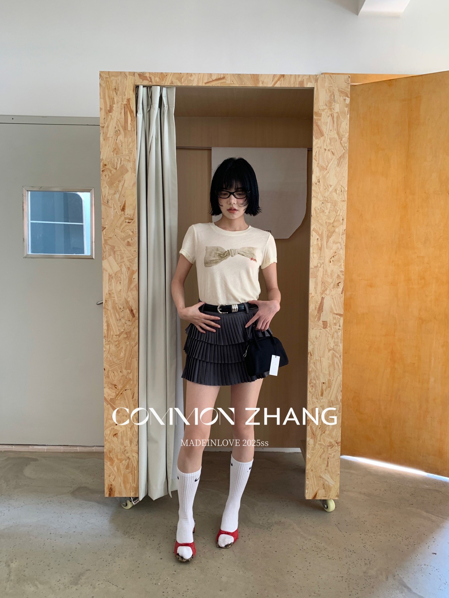 CZ ZHANG Summer Korean Style laid-back Casual Versatile Bow Print Letter Embroidery short-sleeved T-shirt B20639 pic 23