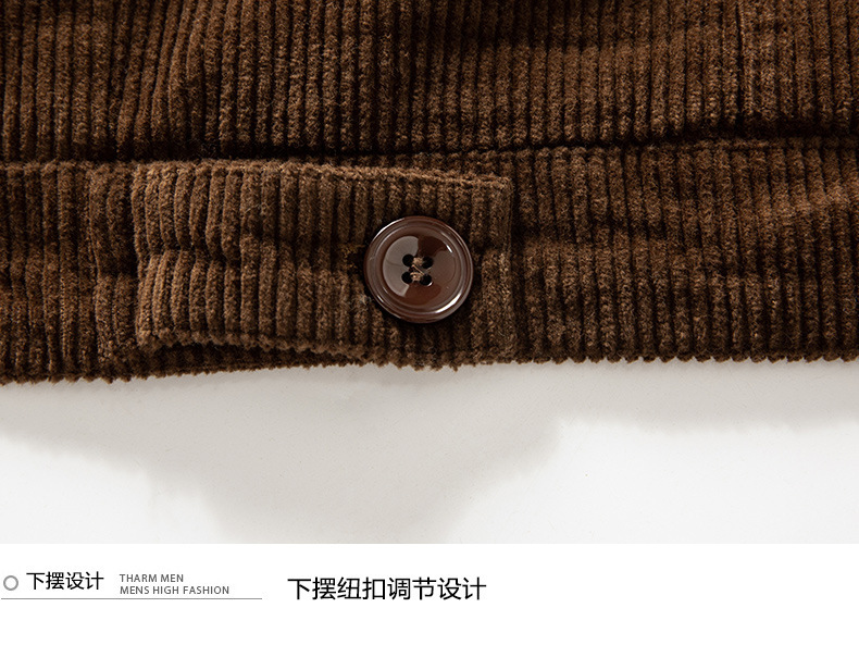 A multi-bag winter loose, retro pure cotton corduroy jacket with fleece for young men crossing borders from Europe and America, a warm cotton-padded jacket for export pic 13