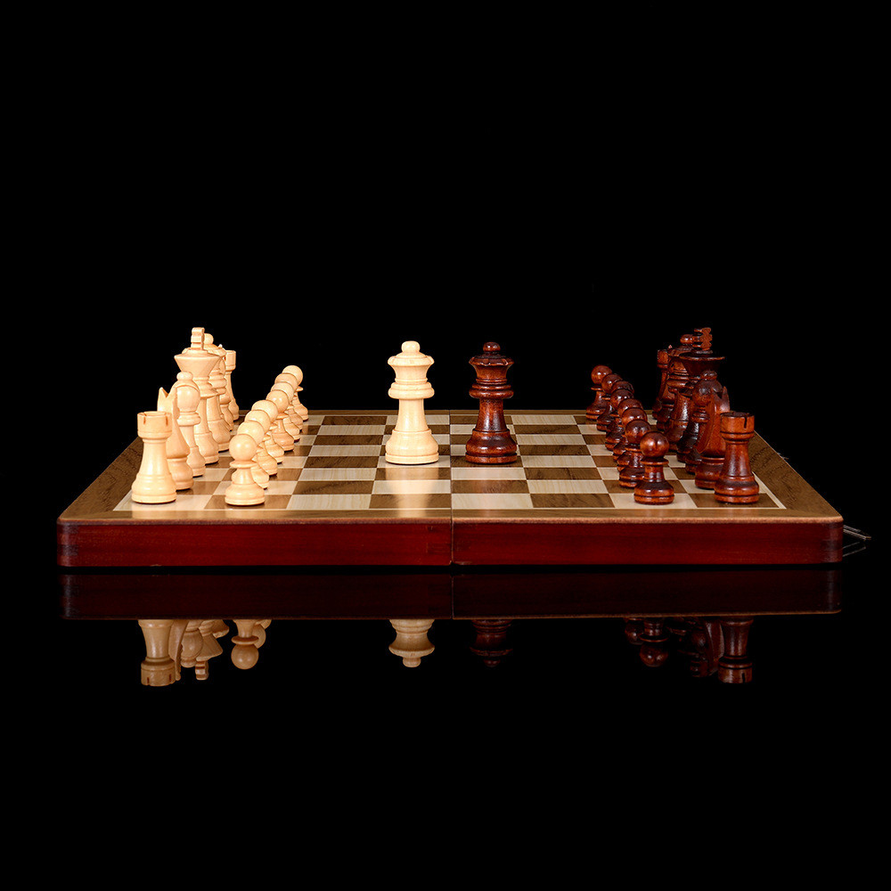 无磁性二合一国际象棋跳棋木质含双后专业级棋牌桌游玩具厂家外贸详情23