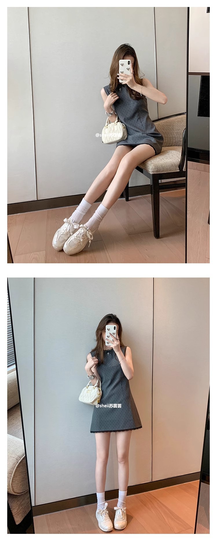 葡萄妈同款康朋街少女~芭蕾风透气网面珍珠系带休闲风阿甘鞋详情8