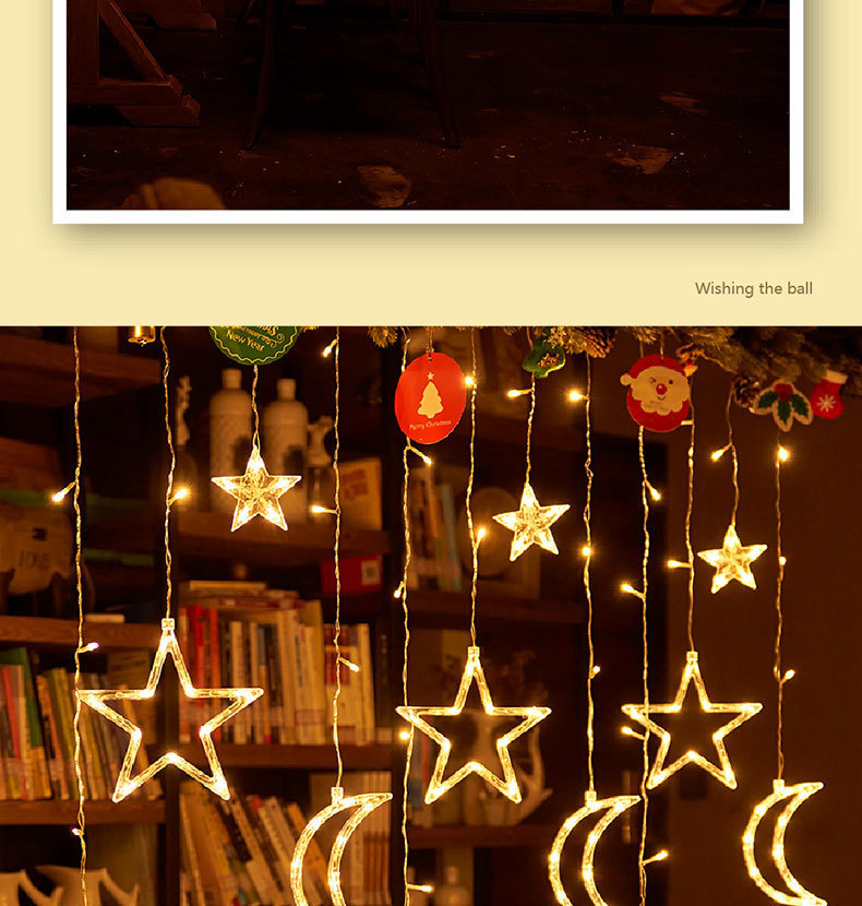 LED月抱星窗帘灯星星灯露营氛围灯卧室装饰生日场景布置满天星灯详情8