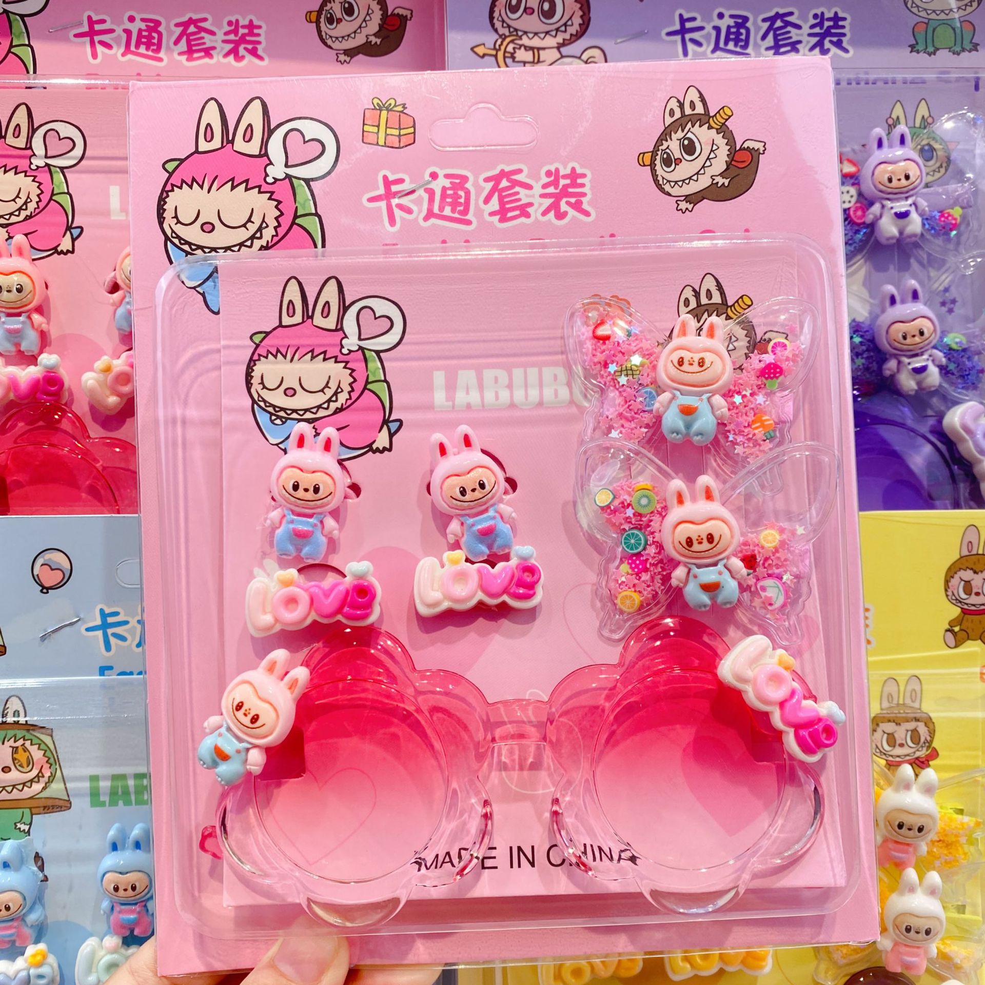 新款哒哒咘眼镜卡通皮筋发夹饰品套装可爱少女心装扮潮玩时尚精品详情2