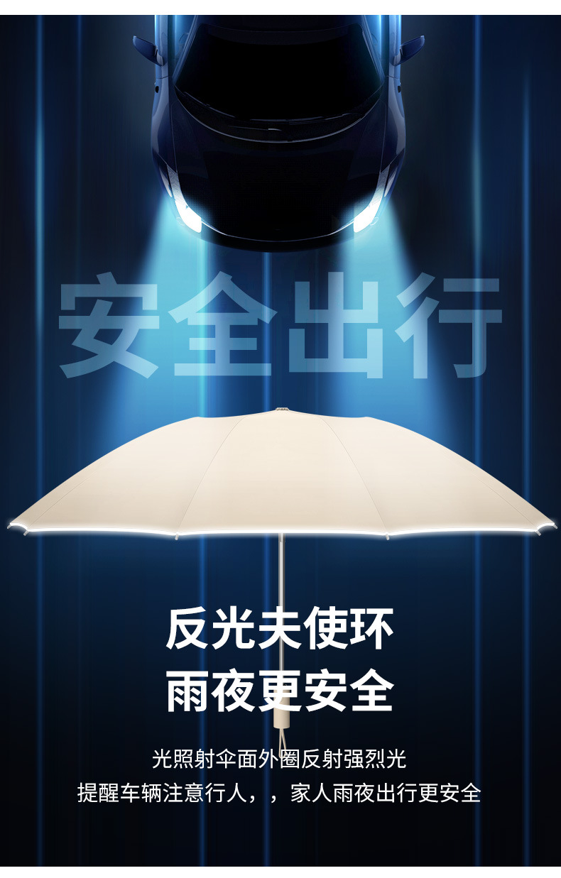 雨伞全自动大号折叠反向伞安全防回弹节节收铝骨晴雨伞防晒遮阳伞详情13