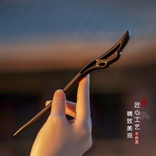 批发簪子古风高级感新中式 diy女现代木质盘发发钗纯手工桃木发簪详情17