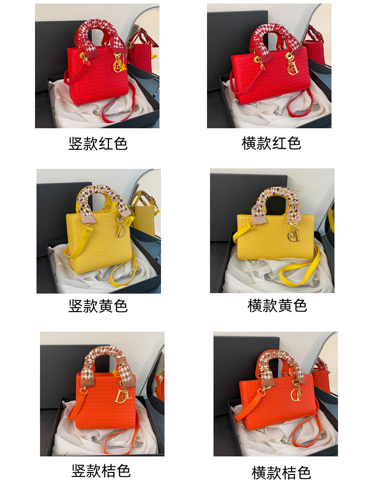 蓓蓓尚品2025高级感D家丝巾编织戴妃包手提单肩斜跨潮流女包bags详情6