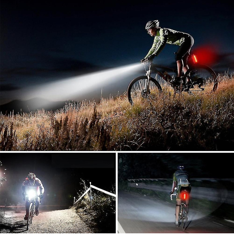 Bicycle headlight with horn, USB charging, multi-functional high-brightness LED, mountain bike night cycling equipment pic 14