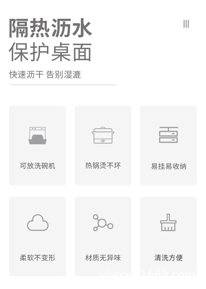 跨境食品级硅胶耐高温蜂窝隔热垫杯垫圆形锅垫厨房餐垫防滑垫加厚详情4