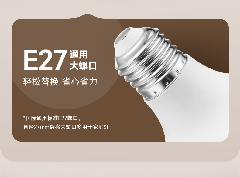 fsl佛山照明led灯泡大功率柱形球泡高亮节能A泡灯E27螺口明装灯座详情22