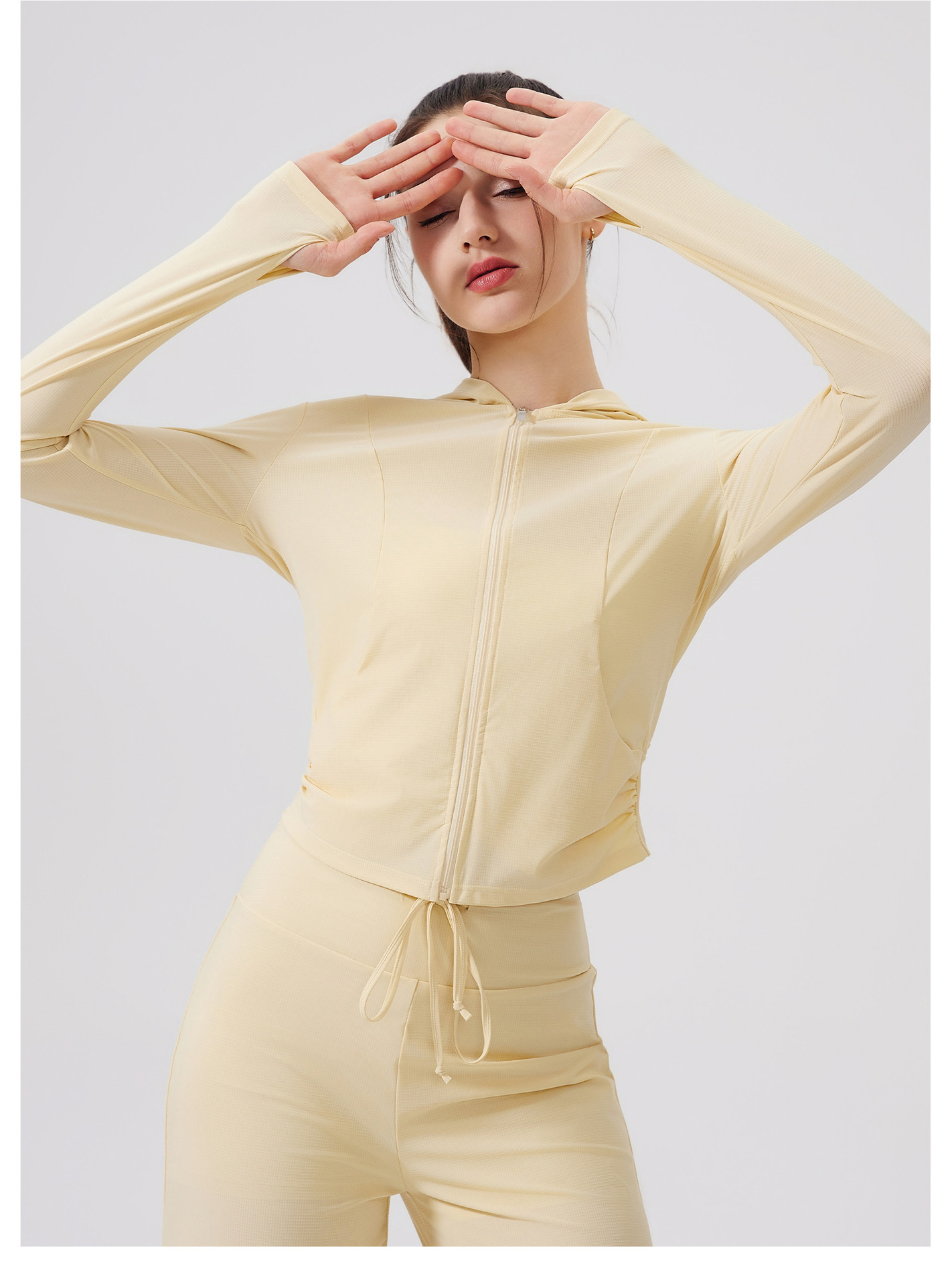 Sunshade, lightweight, anti-嗮, cool-feeling jacket, hooded, sporty loose top, casual yoga coat, checkered sun-protective clothing pic 26