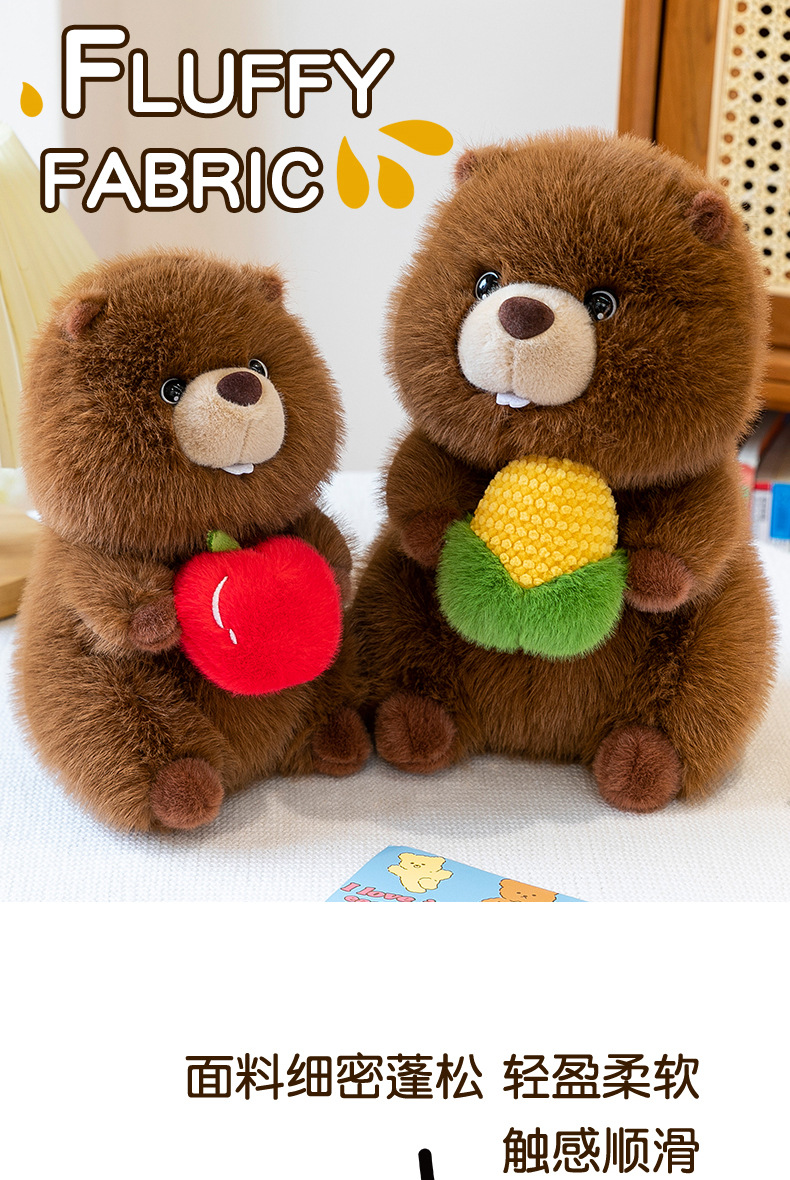 New cute corn-hugging foodie Groundhog plush toy, a cute groundhog sleeping doll gift pic 7