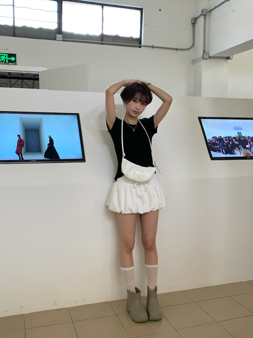 GAGD Tencel wool shoulder short-sleeved T-shirt for women, Millennium, sweet and cool, waist-tightening sport short-sleeved T-shirt top for spring pic 33