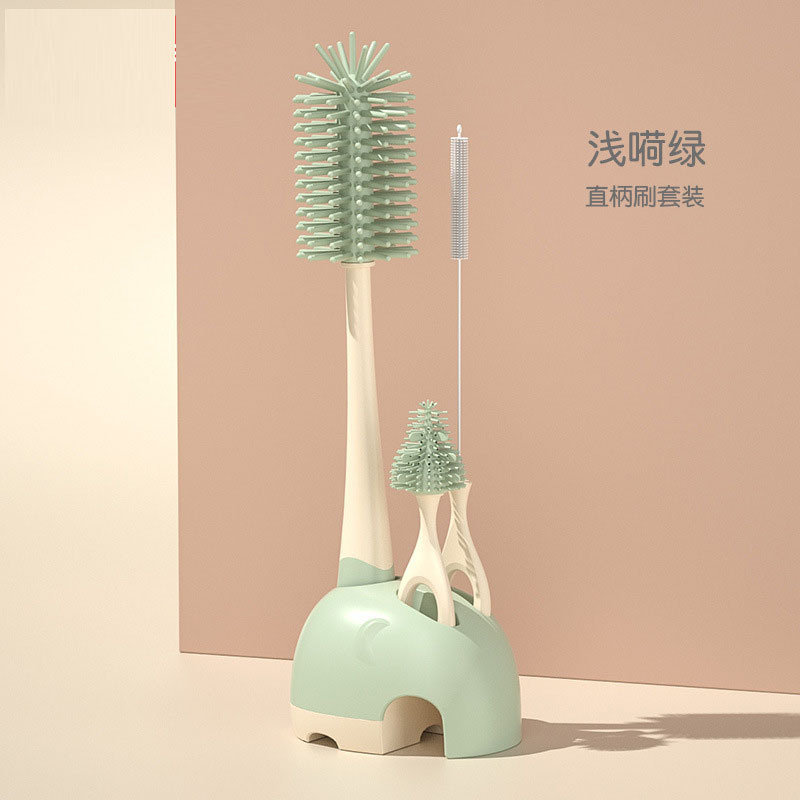 婴儿硅胶便携奶瓶刷套装宝宝清洗刷奶嘴刷旅行沥水架多功能清洁工具详情14