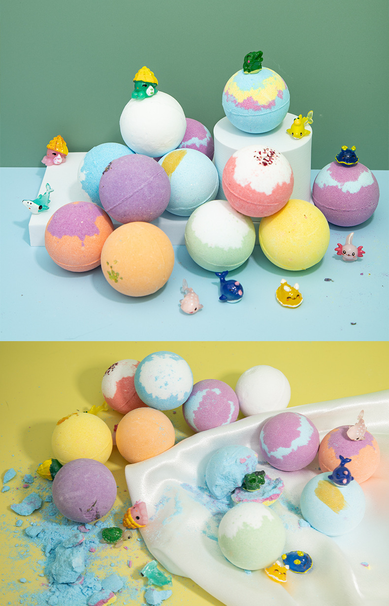 Cross-border explosive toy bath salt ball bath ball with hidden toy 60g*12 salt bath ball bath ball pic 11