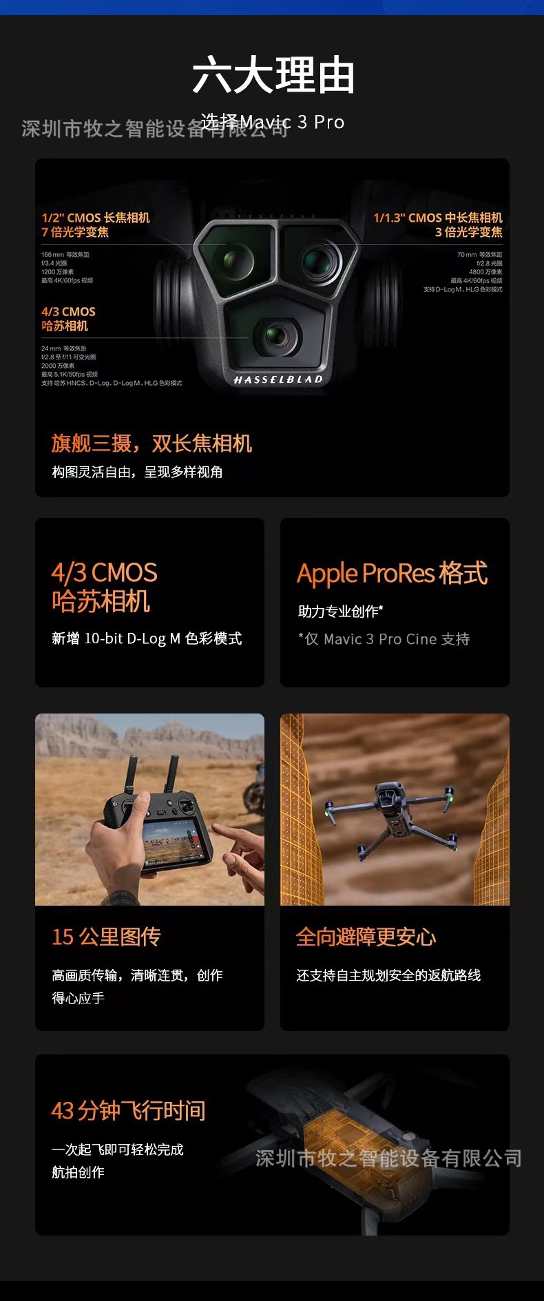 大疆DJIMavic3Pro御3三摄旗舰航拍机Cine大师版高清专业航详情11