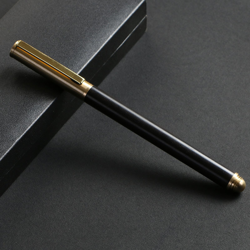 Wooden business pearl signature pen, brass solid wood pen clip, gel pen, LOGO printed, laser customized signature pen pic 26