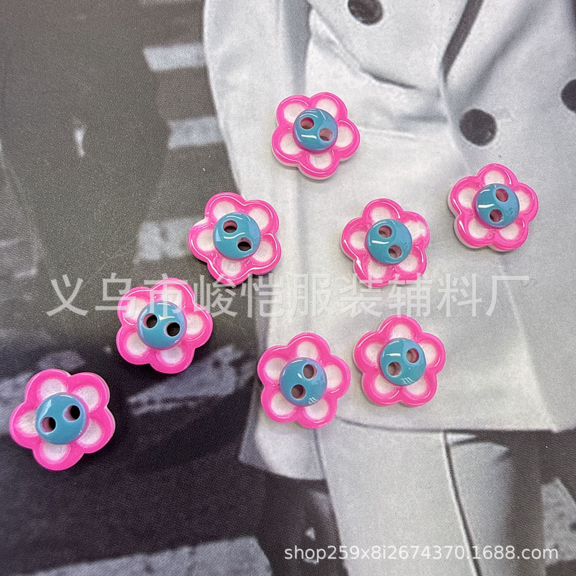 New two-eye and four-eye resin buttons, pink buttons, cute DIY handcrafted buttons, shirt, knitted sweater buttons pic 14
