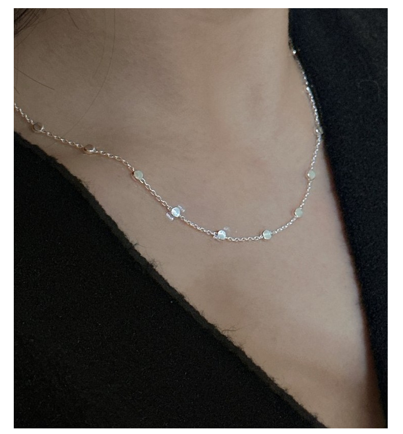 S925纯银意大利进口闪光时尚包珠项链韩式时尚感简约锁骨链批发详情9