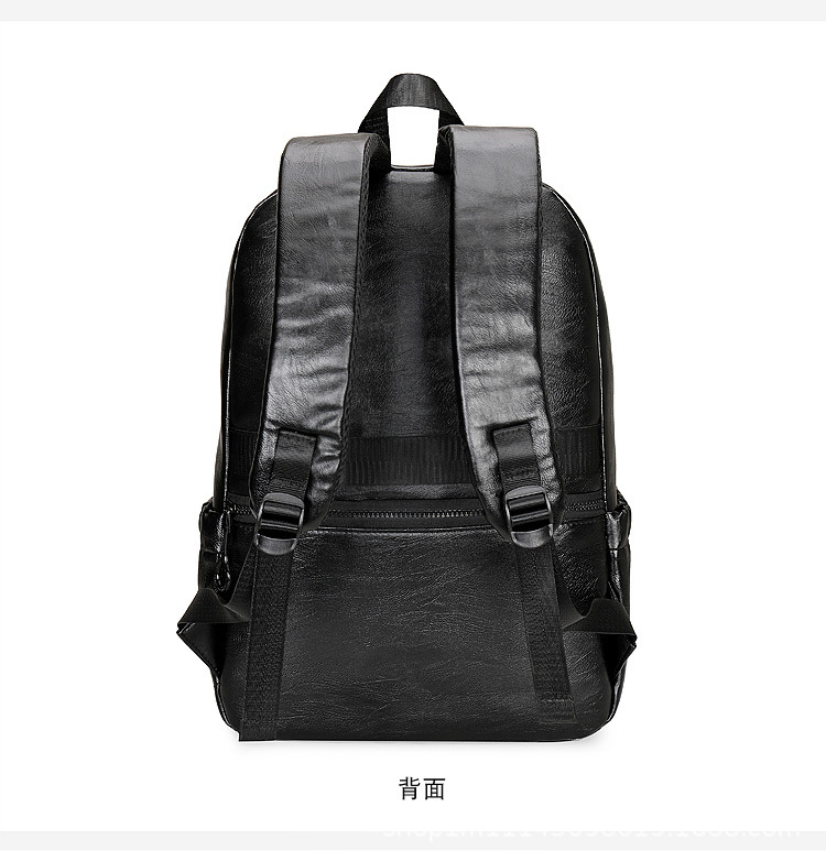 皮料款商务休闲双肩背包电脑包出差旅行背包学生书包行李包徒步包详情18