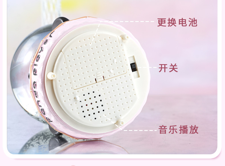 熊猫骑马水晶球大号八音盒儿童派对圣诞礼物可飘雪男女孩工艺品详情18