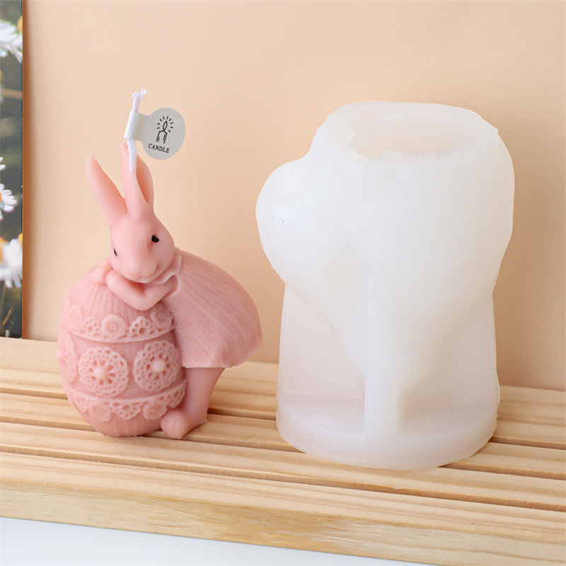Cross-border Easter cute rabbit-shaped silicone mold DIY resin resin gypsum scented candle decoration pic 7