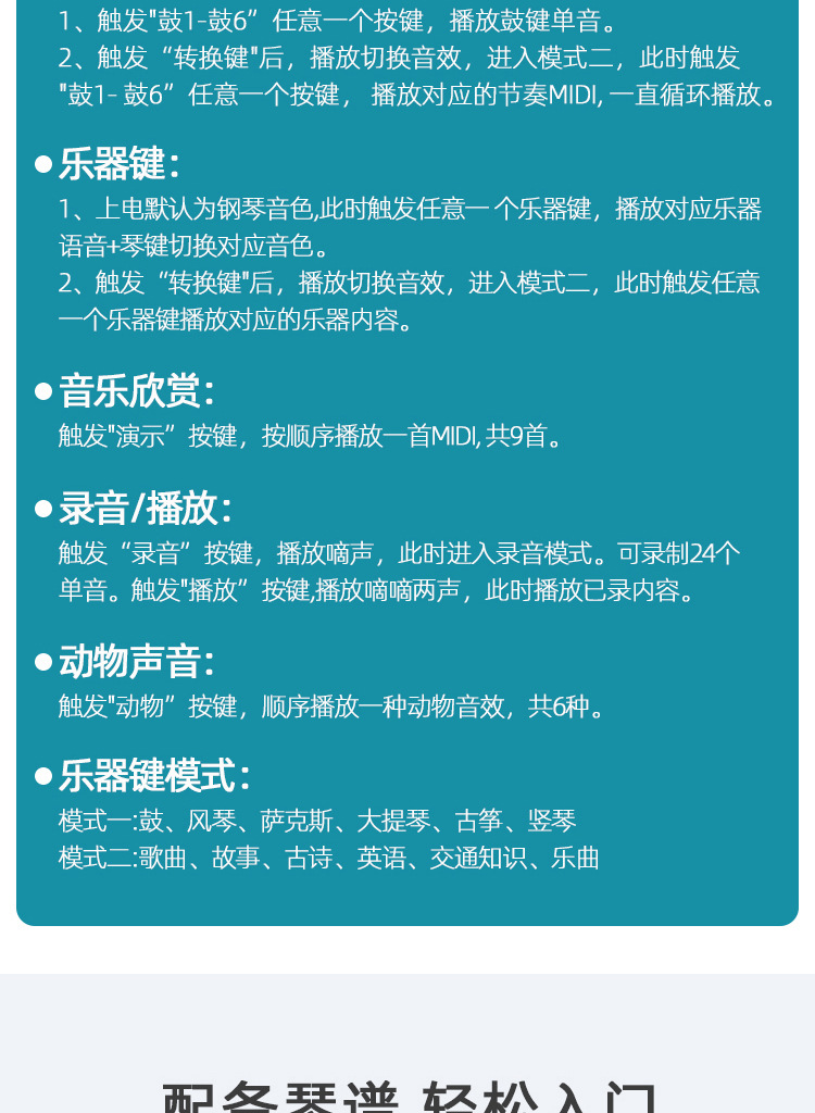 初学者可弹奏钢琴宝宝益智2男女孩生日礼物5儿童电子琴玩具3一6岁详情15
