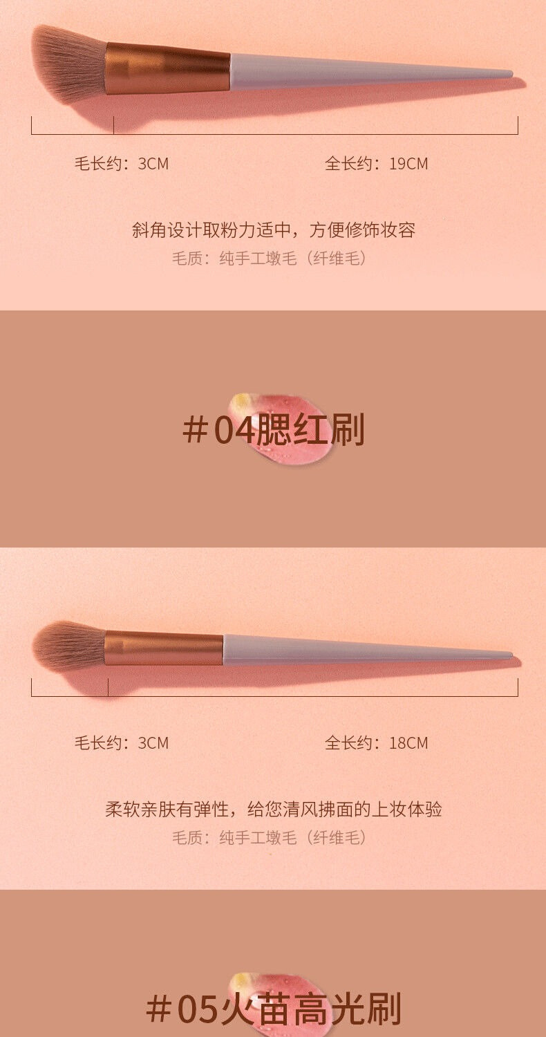 A complete set of 13 popular milk tea-colored makeup brushes, loose powder eyeshadow powder, quick-drying soft bristles for beginners pic 7